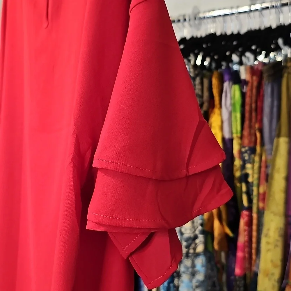 Sympli Bright Red Blouse - Picture 11 of 12